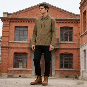 Giacca Primaverile Autunnale da <span class=keywords><strong>Uomo</strong></span> <span class=keywords><strong>in</strong></span> Denim Scuro, Giacca Casual da Lavoro <span class=keywords><strong>in</strong></span> Denim con Cuciture a Contrasto <span class=keywords><strong>in</strong></span> Offerta - Product Image 2
