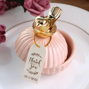 Розовый милый кролик, Свадебная коробка для конфет, керамические шкатулки для ювелирных изделий, кольца, безделушки, банки с кристаллами, держатель для сережек, Подарочные поделки - Product Image 4