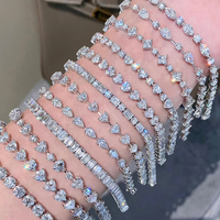 Ensemble de bijoux de luxe en or 14K 18K avec chaîne tennis et bracelet tennis élégant en diamant de laboratoire, tailles ovale, ronde et poire, pour femme