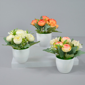 Artesanía Dongchen, Hortensia Artificial, Bonsái de Capullo de Hortensia, Planta en Maceta de Seda, 10cm-30cm, Decoración para Hogar y Oficina - Product Image 1