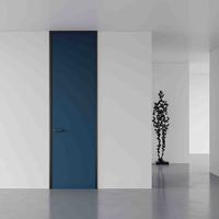 OEM ODM Panneau de porte en mélamine de haute qualité pour la décoration intérieure, porte en bois avec incrustations de bandes métalliques