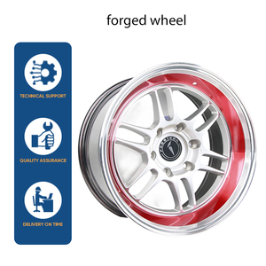 Jantes en alliage forgé personnalisées PCD ET CB, design multi-branches argenté avec liseré rouge pour modification automobile de rechange - Product Image 1