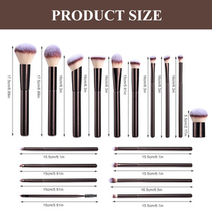 18pcs Synthetic Hair Makeup Artist Brush Set Wood Handle Complete Face <b>Eye</b> Powder Foundation Eyeshadow Cosmetic Custom Brushes - Product Image 5