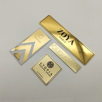 Label Parfum Logam Aluminium dengan Logo Embos Desain Kustom Dekal Kemasan Kosmetik Stiker Logam untuk Botol Kaca Parfum
