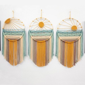 Arte Murale Tramonto e Alba, <span class=keywords><strong>Acchiappasogni</strong></span> Macramè da Parete, Decorazione Colorata per Camera da Letto e Soggiorno - Product Image 2