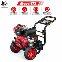 Nettoyeur haute pression diesel 200 bars 3000 PSI, 16 L/min, équipement de lavage industriel portable
