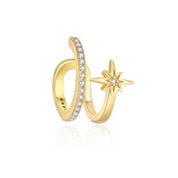 Nouveau 925 Sterling Silver Fashion Jewelry Brilliant Zircon Stud Star Deco Boucles d'oreilles Ensembles pour les femmes