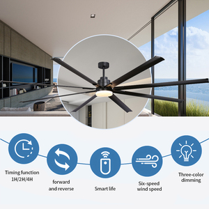 <span class=keywords><strong>Ventilatore</strong></span> da Soffitto con Luce per Camera da Letto Grande, 72 Pollici, 8 Pale, 6 Velocità, Telecomando, Motore DC Moderno, Lampada <span class=keywords><strong>LED</strong></span> - Product Image 5