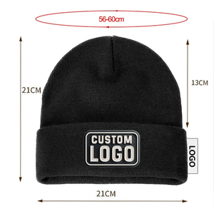 60 Màu Sắc Beanies Nhà Sản Xuất Biểu Tượng Tùy Chỉnh Thêu Unisex Acrylic Đan Còng Beanie Cap Mùa Đông Ấm Áp Đan Mũ Beanie - Product Image 2