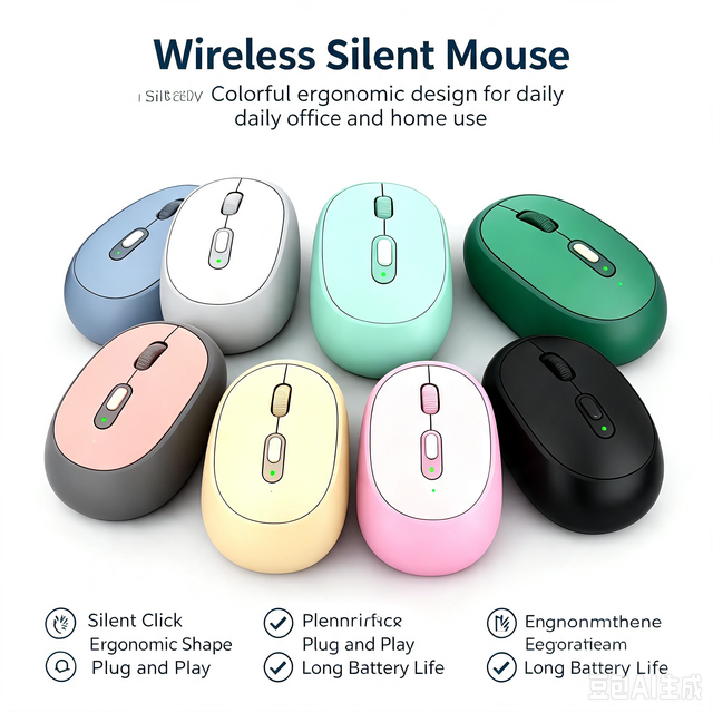 2.4G & Dual Mode Silent Wireless Mouse Rechargeable Ergonomic Office Mouse Multi Color Optional