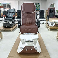 HICOMED Café Vente en gros Équipement pour barbier Chaise de manucure Chaise de pédicure électrique de luxe d'occasion avec lavabo à LED