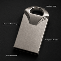 Clé USB en métal de qualité supérieure, gravure personnalisée du logo, clé USB compacte et portable, USB 2.0