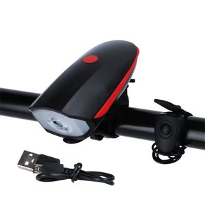 Luce Anteriore LED Impermeabile <span class=keywords><strong>per</strong></span> Bicicletta con Clacson USB, Faro <span class=keywords><strong>per</strong></span> <span class=keywords><strong>Mountain</strong></span> <span class=keywords><strong>Bike</strong></span> <span class=keywords><strong>per</strong></span> Guida Notturna con Allarme Sonoro - Product Image 1