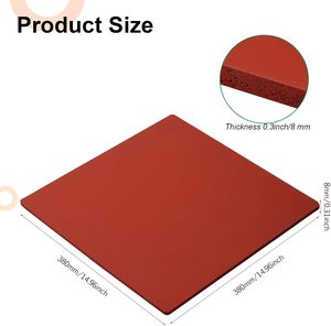 Plaques en mousse de silicone rouge, <span class=keywords><strong>tapis</strong></span> de presse à chaud en ABS, coussinets thermiques en silicone pour machine de presse à chaud, coussinets de remplacement - Product Image 6
