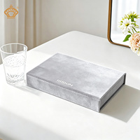Boîte cadeau en velours avec couvercle rabattable, boîte pour huiles essentielles, plaque métallique personnalisée, couleur personnalisée, emballage en velours pour coffret d'huiles essentielles