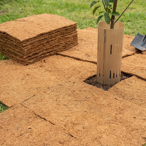 MÁS VENDIDO Manta de fibra de coco para acolchado, Anillo protector de árboles de fibra de coco, Manta barrera contra malas hierbas, Uso de 2-3 años, Suministros para granja y jardín Blue Lotus - Product Image 1