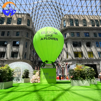 Modèles de ballons à air chaud verts gonflables Accessoires décoratifs au sol et suspendus pour centres commerciaux et écrans extérieurs
