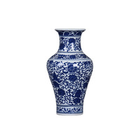 Jingdezhen Nouveau Vase Chinois En Céramique Bleu Blanc Porcelaine Transparent Conception Simple pour Porche Décoration Comptoir Hydroponique