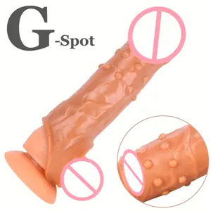 工厂价格硅胶公鸡延长器阴茎套筒钉可重复使用裸点异国避孕套带刺