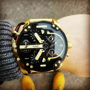 Nuovo 2025 DZ7333 Orologio da <span class=keywords><strong>Uomo</strong></span> di Lusso alla Moda, Grande, al Quarzo, Analogico, in Acciaio Inossidabile, 4 Fusi Orari, Oversize, 30M - Product Image 1