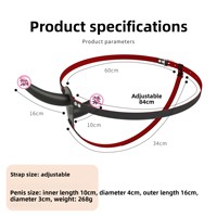 Harnais de couple Huawen avec vibromasseur double tête en silicone, équipement de bondage, jouets sexuels pour lesbiennes, dildos