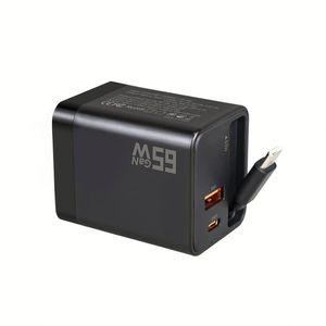 High 65W GaN <b>Multi</b> Port 3 in 1 Retractable Telescopic PD Super Fast Charging Head Adapter US Wall Phone <b>Charger</b> Plug for iPhone - Product Image 4