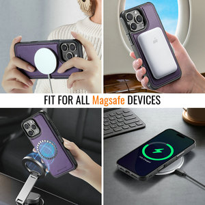 2025 nuevas llegadas 3 en 1 para iPhone 16 <span class=keywords><strong>Magsafe</strong></span> accesorios de funda de teléfono de cuero RFID ranuras para tarjetas billetera para <span class=keywords><strong>Samsung</strong></span> S24 ultra funda - Product Image 3