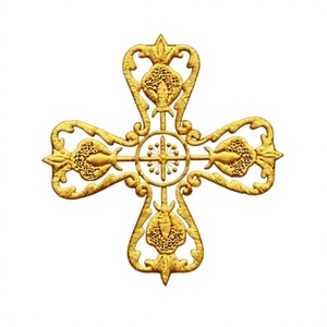 Hilo Metálico de Lujo Ecológico de Lana y Seda con Bordado Dorado y Plateado para Decoración de Vestimentas de Iglesia, Empresa de Arte Indio - Product Image 1