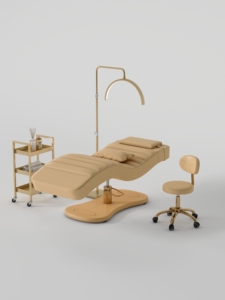 High-End Luxury Curved <b>Foldable</b> Portable Modern Metal Massage Bed with High-Density Foam - Product Image 4