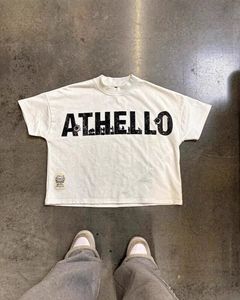 T-shirt pour homme, coupe ample, 240-250 GSM, coton, blanc, délavé à l'acide, imprimé DTF, personnalisé, brodé, vierge avec étiquettes, luxe - Product Image 2