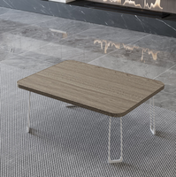 Table basse de salon en aluminium pliable de style japonais avec un design minimaliste moderne