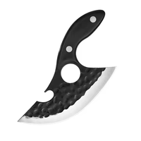 Mini couteau à fromage incurvé professionnel en acier inoxydable couteau de poche à viande couperet anneau Portable russe couteau à désosser Viking