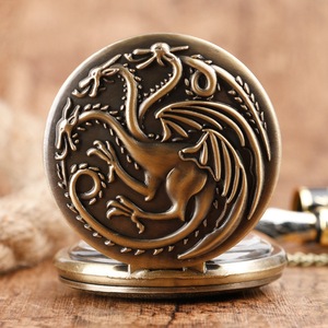 Único Vintage bronce Khaleesi Targaryen dragón colgante reloj de bolsillo collar con movimiento de cuarzo regalo de Navidad - Product Image 1