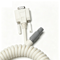 Câble de harnais pour équipement médical, câble à ressort 9 broches DB9 série vers connecteur Lemo Push-Pull pour instruments de diagnostic par ultrasons