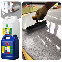 Revêtement de sol époxy auto-nivelant personnalisé en usine avec sable coloré, peinture époxy colorée pour sols