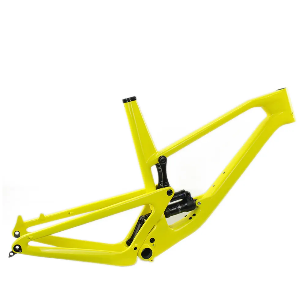 Großhandel Muster Gelbe Farbe 29er Downhill-Rahmen Voll federung Voll federung Carbon Mountainbike-Rahmen