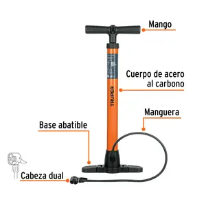Bomba de inflado manual BOX 10, 100 PSI, TRUPER - Product Image 2