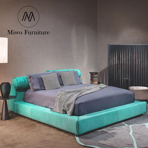 Современный Синий тканевый каркас для кровати с мягкой обивкой матрас размера «King-Size», простота, простота, Регулируемые мягкие кровати из Майами - Product Image 5