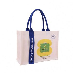 Bolsa de Compra Reutilizable de Diseño Personalizado al por Mayor con Logotipo, Bolsa de Mano de Lona de Algodón, Bolsa de Compra Promocional, Bolsas Personalizadas Baratas con Impresión - Product Image 4