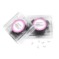Super Matte Black 12D Abanicos de pestañas sueltas Hechos a mano 500 Fans Pro Curl Promade Lashes