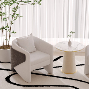 Sofá de espera de área pública de hotel y salón de terciopelo moderno de lujo ligero y combinación de silla de recepción - Product Image 2