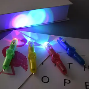 Penna a sfera giroscopica con punta delle dita regali a pressione per alleviare il bambino 3 in 1 penna personalizzata leggera Logo torcia rotante led penna a sfera