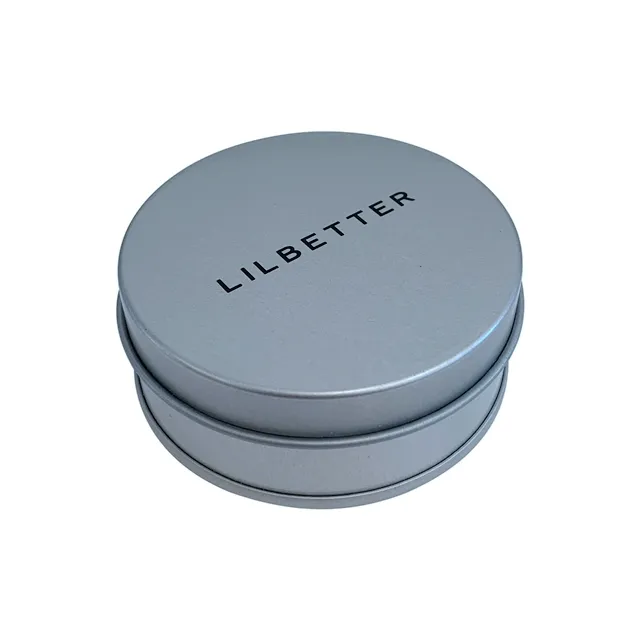 LOGOTIPO personalizado caixa de lata para embalagem de metal pequena redonda cor prata com inserção de espuma para embalagem de joias
