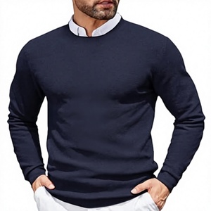 Pull en maille de luxe anti-rides et anti-rétrécissement pour homme, coupe ajustée, design polyvalent et confortable pour l'automne et l'hiver - Product Image 3