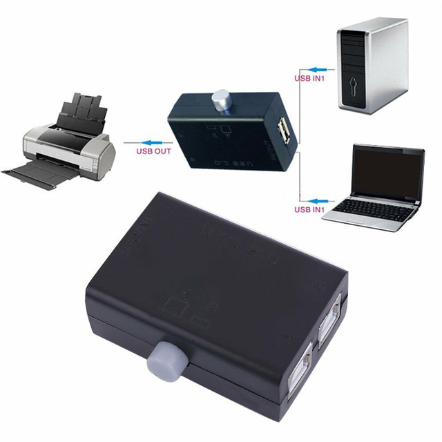 USB Sharing Manual Switch Box Hub USB Splitter Converter PC Computer Scanner Printer Manual 2 Ports Share Switching Adapter