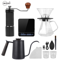Ensemble de moulin à café manuel en gros, cafetière à verser, pot à café infusé à la main, filtre à café, ensemble de café à dégoulinement pour cadeaux