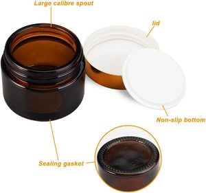 Frascos Cosméticos de Aluminio y Vidrio Personalizados de Lujo de 1oz 2oz 30g 50g 100g con Acabado Blanco Mate Negro y Tapas de Aluminio - Product Image 3