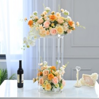 Pilier de table en soie artificielle pour mariage d'hôtel moderne Pièce maîtresse Table principale Fleurs durables écologiques pour banquet KTV de bureau