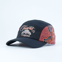 Casquette de sport unisexe en nylon respirant à séchage rapide avec logo personnalisé imprimé sur toute la surface, 5 panneaux, visière incurvée, pour course en extérieur – Vente en gros