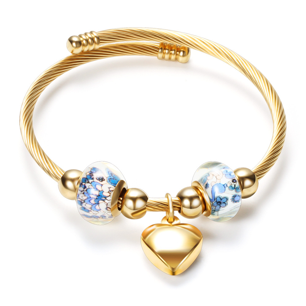 Perles dorées et bleues